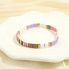 Macaron Color Mixed Material Hand Painted Geometric Beads Stretch Bracelet For Women And Unisex