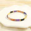 Macaron Color Mixed Material Hand Painted Geometric Beads Stretch Bracelet For Women And Unisex