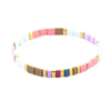 Macaron Color Mixed Material Hand Painted Geometric Beads Stretch Bracelet For Women And Unisex