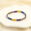 Macaron Color Mixed Material Hand Painted Geometric Beads Stretch Bracelet For Women And Unisex