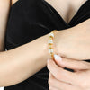 Magnet Suction Personality Design Inlaid Full Diamond Titanium Steel 18K Gold Plated Bracelet