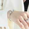 Magnet Suction Personality Design Inlaid Full Diamond Titanium Steel 18K Gold Plated Bracelet