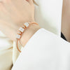 Magnet Suction Personality Design Inlaid Full Diamond Titanium Steel 18K Gold Plated Bracelet