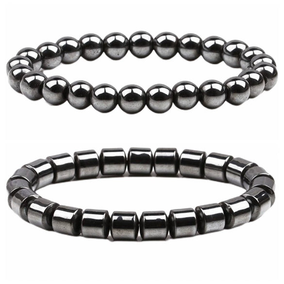 Magnetic Black Gallstone Beaded Bracelet Handmade With The Crown Pattern Unisex