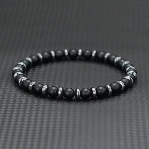 Magnetic Black Gallstone Geometric Style Unisex Electroplated Bracelet
