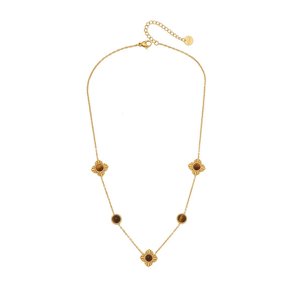 Maillard Style Geometric Stainless Steel Necklace Suit With O Chain And Electroplating Design