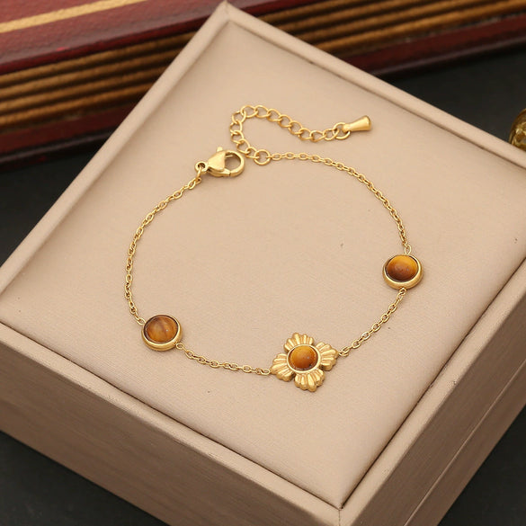 Maillard Style Geometric Stainless Steel Necklace Suit With O Chain And Electroplating Design