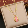 Maillard Style Stainless Steel Double Chain Jewelry With Geometric Pendant And Electroplating Treatment For Women