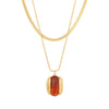 Maillard Style Stainless Steel Double Chain Jewelry With Geometric Pendant And Electroplating Treatment For Women