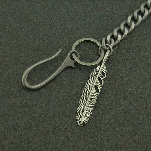 Male Hiphop Style Metal Hollow Leaves Waist Chain Pendant Decorative Pants Chain