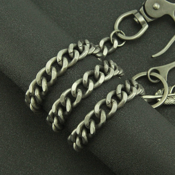 Male Hiphop Style Metal Hollow Leaves Waist Chain Pendant Decorative Pants Chain
