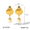 Marine Element Titanium Steel Stainless Steel Scallop Geometric Electroplated Women's Earrings