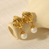 Marine Element Titanium Steel Stainless Steel Scallop Geometric Electroplated Women's Earrings