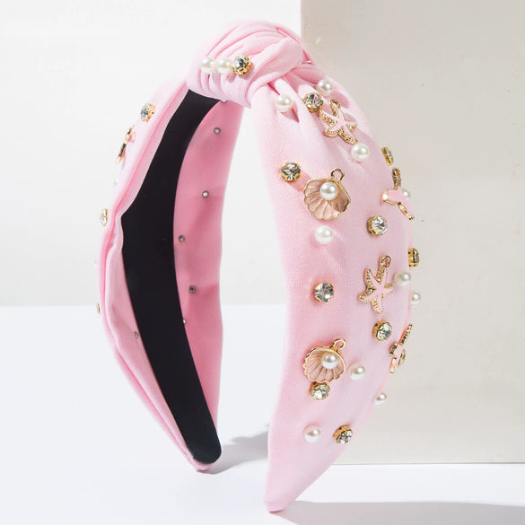 Marine Elements Mermaid Women's Alloy Shell Diamond Headband Hair Accessories