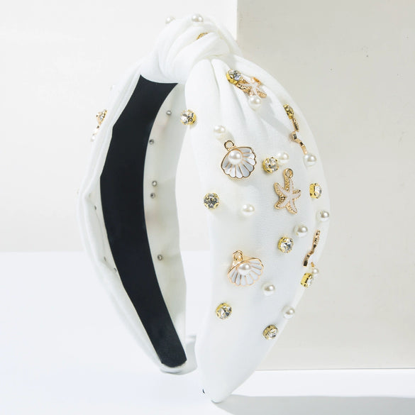 Marine Elements Mermaid Women's Alloy Shell Diamond Headband Hair Accessories