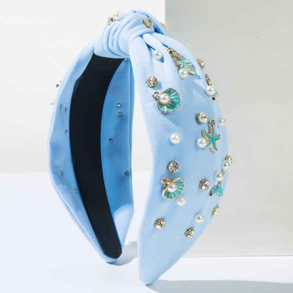 Marine Elements Mermaid Women's Alloy Shell Diamond Headband Hair Accessories