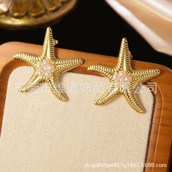 Marine Elements Starfish Conch Bow Jewelry Set