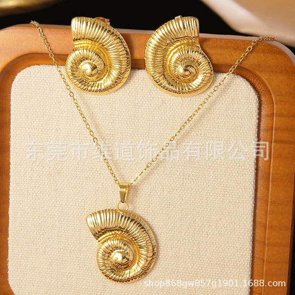 Marine Elements Starfish Conch Bow Jewelry Set