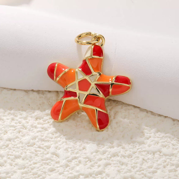 Marine Jewelry Accessories Copper Animal Style Shell Starfish Conch Fish Pendant Electroplated