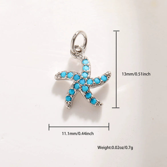 Marine Jewelry Accessories Copper Animal Style Shell Starfish Conch Fish Pendant Electroplated