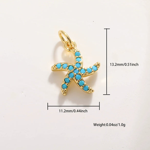 Marine Jewelry Accessories Copper Animal Style Shell Starfish Conch Fish Pendant Electroplated