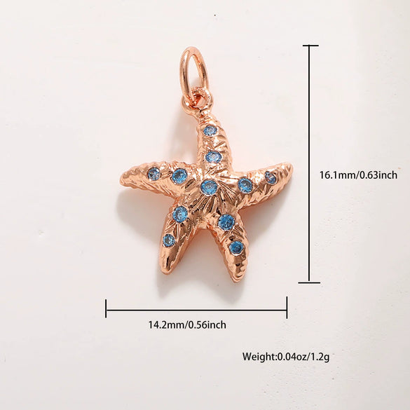 Marine Jewelry Accessories Copper Animal Style Shell Starfish Conch Fish Pendant Electroplated