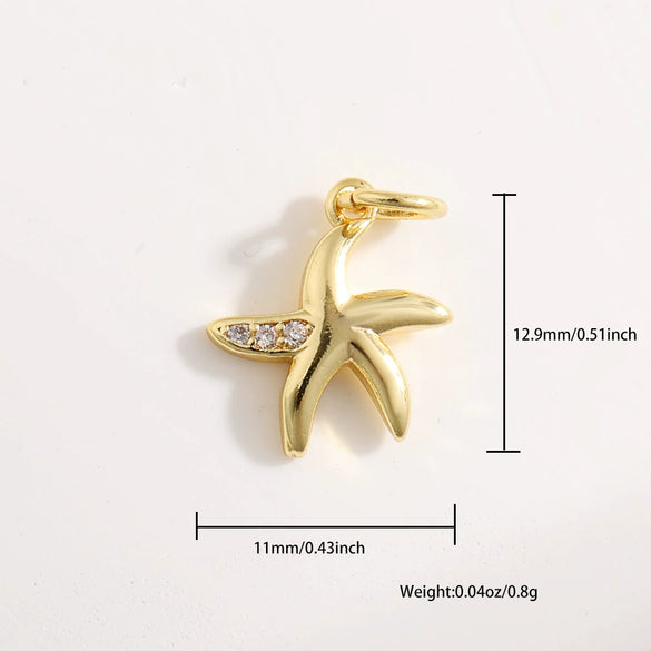 Marine Jewelry Accessories Copper Animal Style Shell Starfish Conch Fish Pendant Electroplated