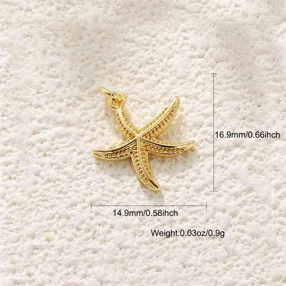 Marine Jewelry Accessories Copper Animal Style Shell Starfish Conch Fish Pendant Electroplated
