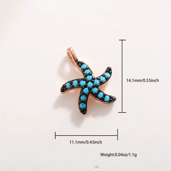 Marine Jewelry Accessories Copper Animal Style Shell Starfish Conch Fish Pendant Electroplated