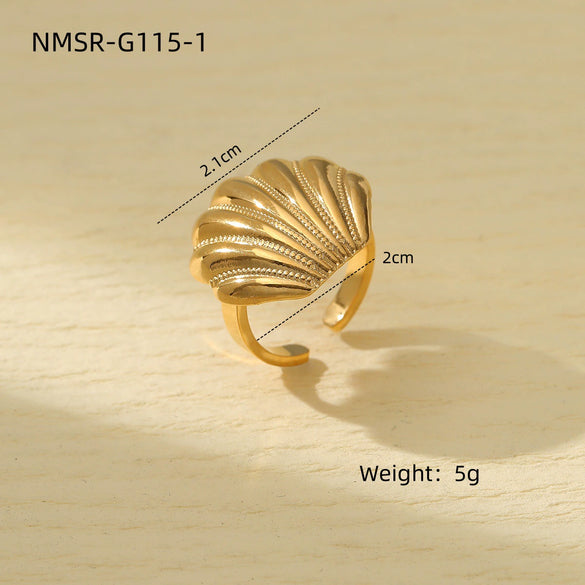 Marine Scallop Stainless Steel 18K Electroplated Retro Women's Earrings