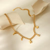 Marine Series Stainless Steel And Titanium Steel Necklace With Starfish And Shell Pendant Electroplated Animal Patterned