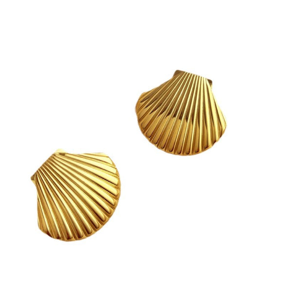 Marine Series Stainless Steel Geometric Heart Style Electroplated Earrings For Couple