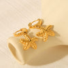 Marine Series Stainless Steel Geometric Starfish Earrings For Women 18K Goldplated