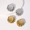 Marine Shell Stainless Steel Earrings For Women With Animal Zodiac Pattern Electroplated Simple High End Sense