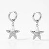 Marine Style Beach Starfish Conch Shell 304 Stainless Steel Drop Earrings