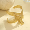 Marine Style Coral Starfish Shell Exaggerated Titanium Steel Bracelet Stainless Steel Plated 18K Gold Jewelry