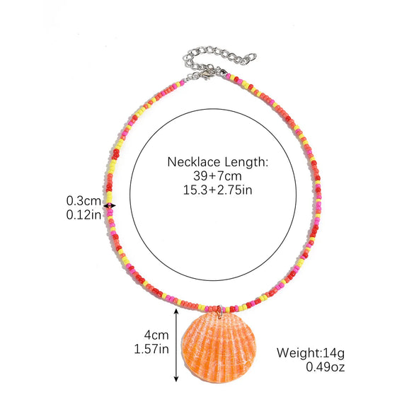 Marine Style Geometric Color Block Starfish Shell Wholesale Pendant Necklace