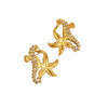 Marine Style Seahorse Starfish Geometric Earrings Stainless Steel 18K Electroplated Ear Jewelry