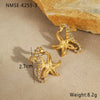 Marine Style Seahorse Starfish Geometric Earrings Stainless Steel 18K Electroplated Ear Jewelry