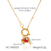 Marine Style Stainless Steel And Titanium Steel Clavicle Chain Necklace With Starfish Shell Turtle Fish Tail Animal Zodiac Star Geometric Pendant And Electroplating