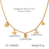 Marine Style Stainless Steel And Titanium Steel Clavicle Chain Necklace With Starfish Shell Turtle Fish Tail Animal Zodiac Star Geometric Pendant And Electroplating