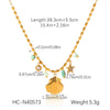 Marine Style Stainless Steel And Titanium Steel Clavicle Chain Necklace With Starfish Shell Turtle Fish Tail Animal Zodiac Star Geometric Pendant And Electroplating