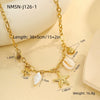 Marine Style Stainless Steel Geometric Design Electroplated Necklace For Women