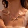 Marine Style Stainless Steel Geometric Design Electroplated Necklace For Women