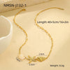 Marine Style Stainless Steel Geometric Design Electroplated Necklace For Women