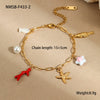 Marine Vacation Coral Starfish Pendant Bracelet Stainless Steel 18K Gold Plated Geometric Style Hand Jewelry For Women