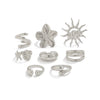 Marine Wind Conch Shell Ring Metal Flower Geometric Electroplated For Women