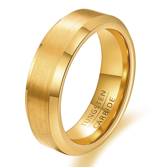 Matching Geometric Electroplated Tungsten Steel Couple Rings Unisex Jewelry Accessories Wholesale