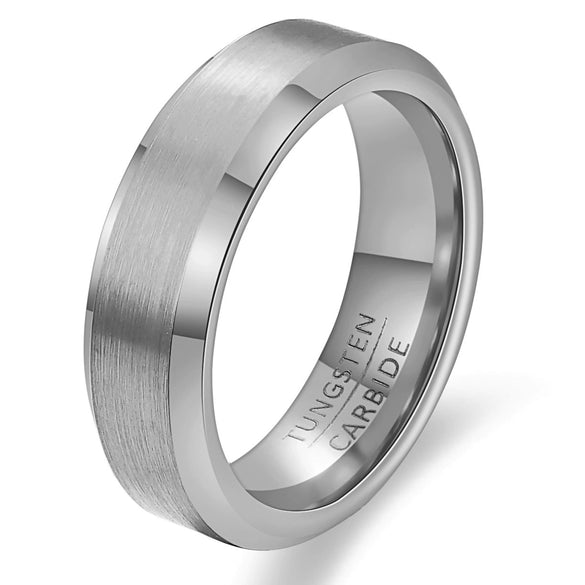 Matching Geometric Electroplated Tungsten Steel Couple Rings Unisex Jewelry Accessories Wholesale
