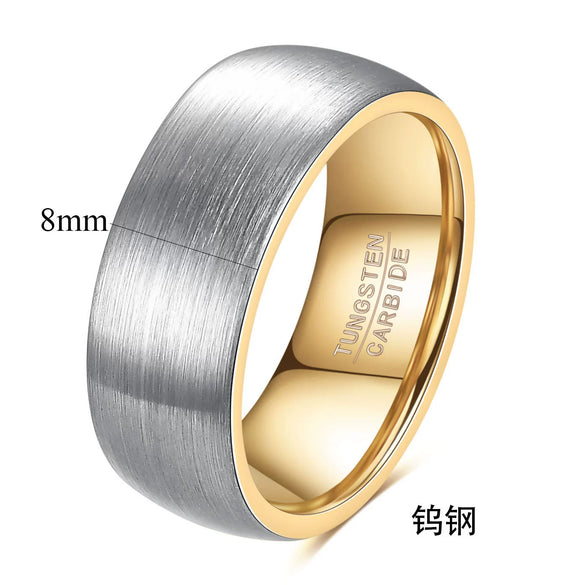 Matte Black Goldplated Tungsten Steel Geometric Arc Couple Rings For Men And Women Wholesale